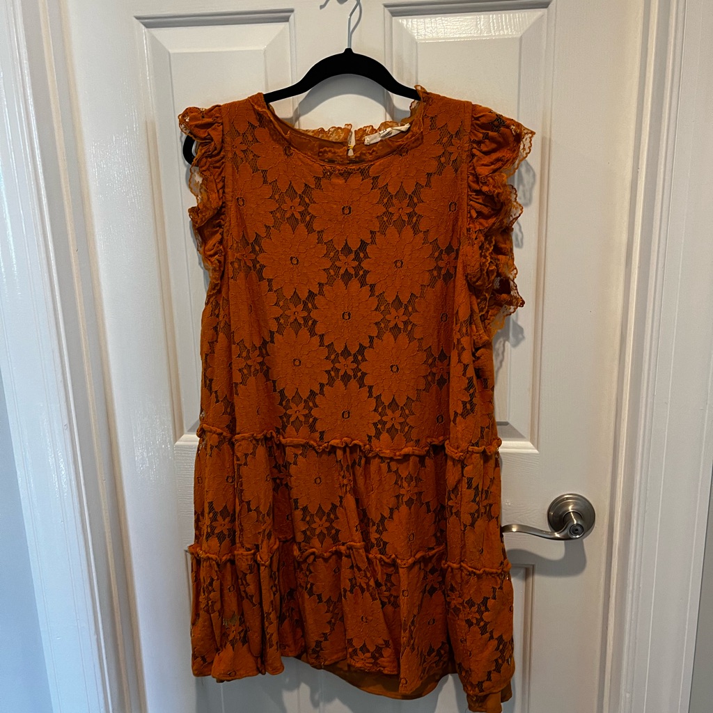Blue Tassel Lace Tunic 1x